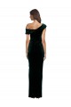 Long Asymmetric Neckline Ruched Velvet Prom Dress for Sale