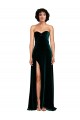 Sweetheart Fluid Velvet Prom Dress with High Split for Sale